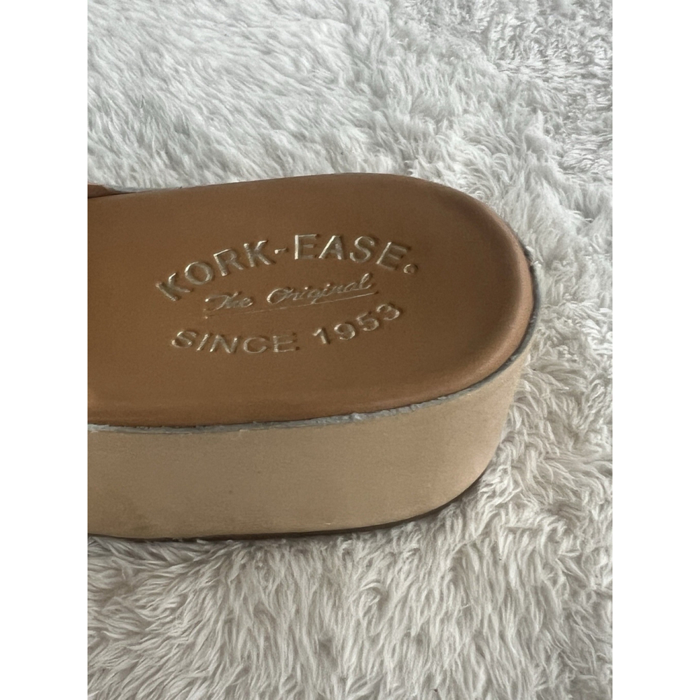Kork-Ease Sz 9 Brushed Gold York Leather Buckle Platform Slide Sandals NWT - Picture 12 of 16